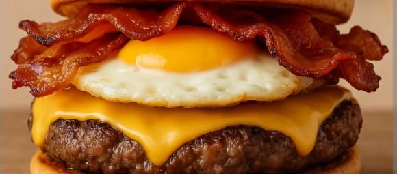 Foto do X-Bacon Egg cadastrada no cardápio